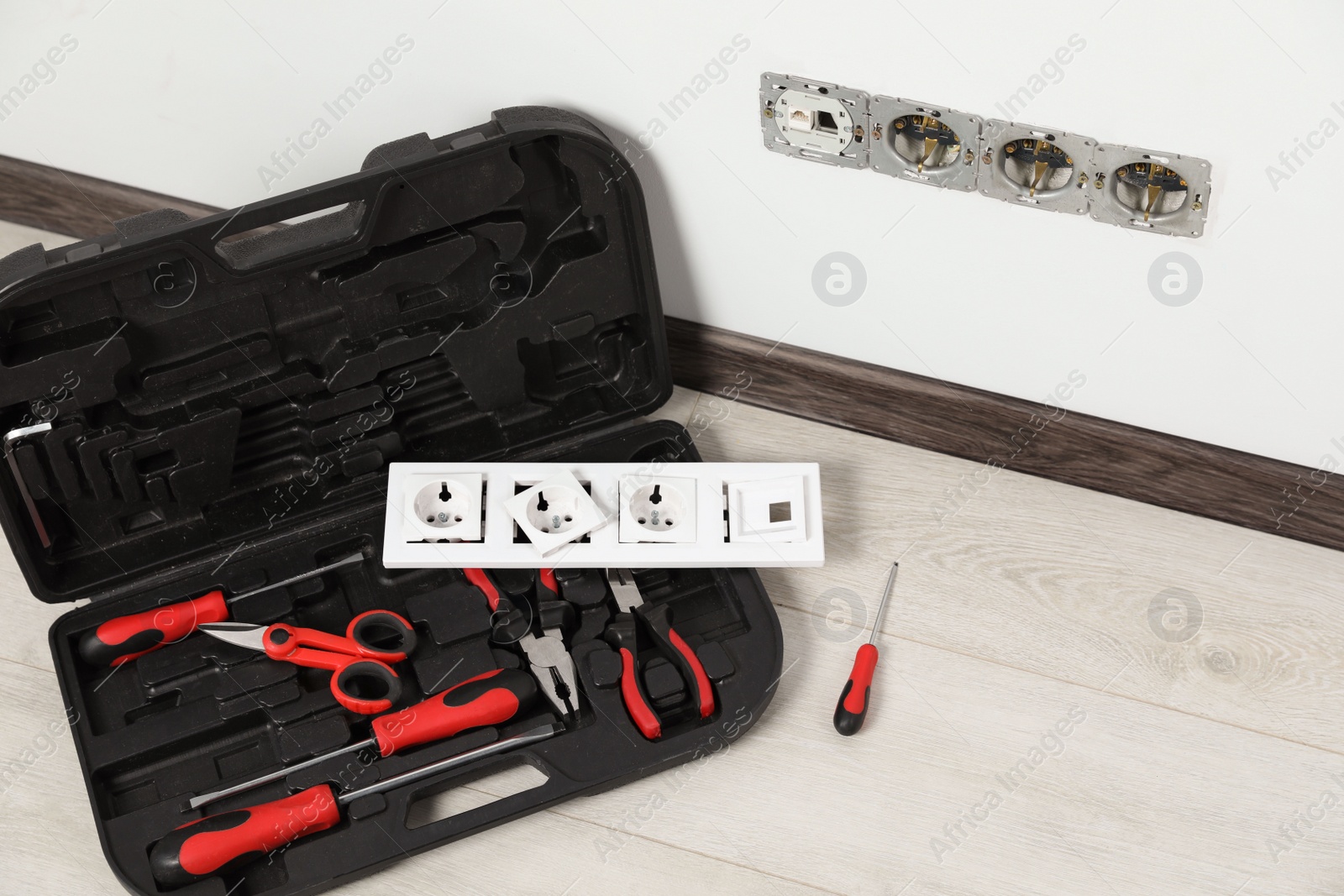 Photo of Set of tools and sockets in room