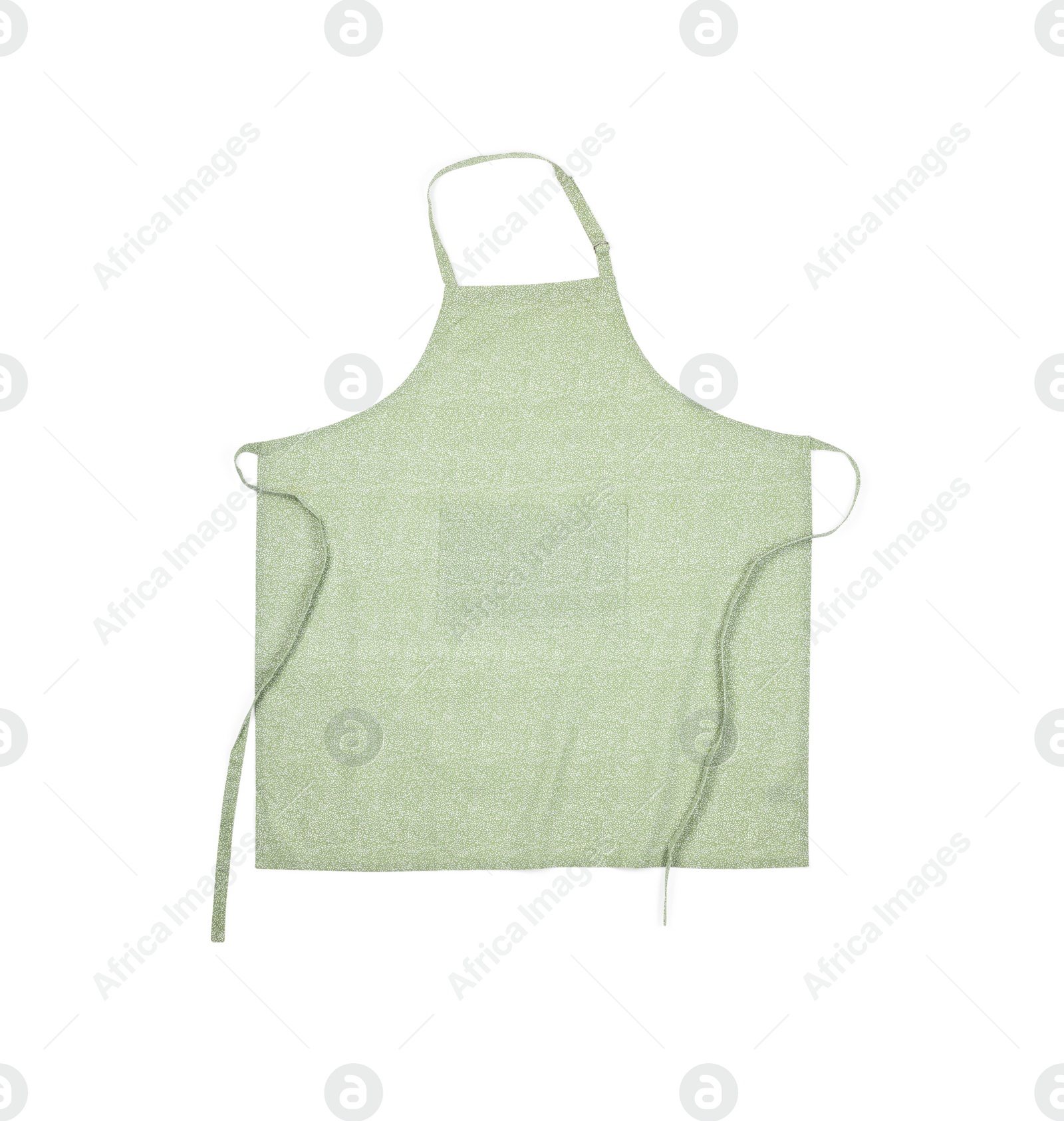 Photo of Clean kitchen apron with pattern isolated on white