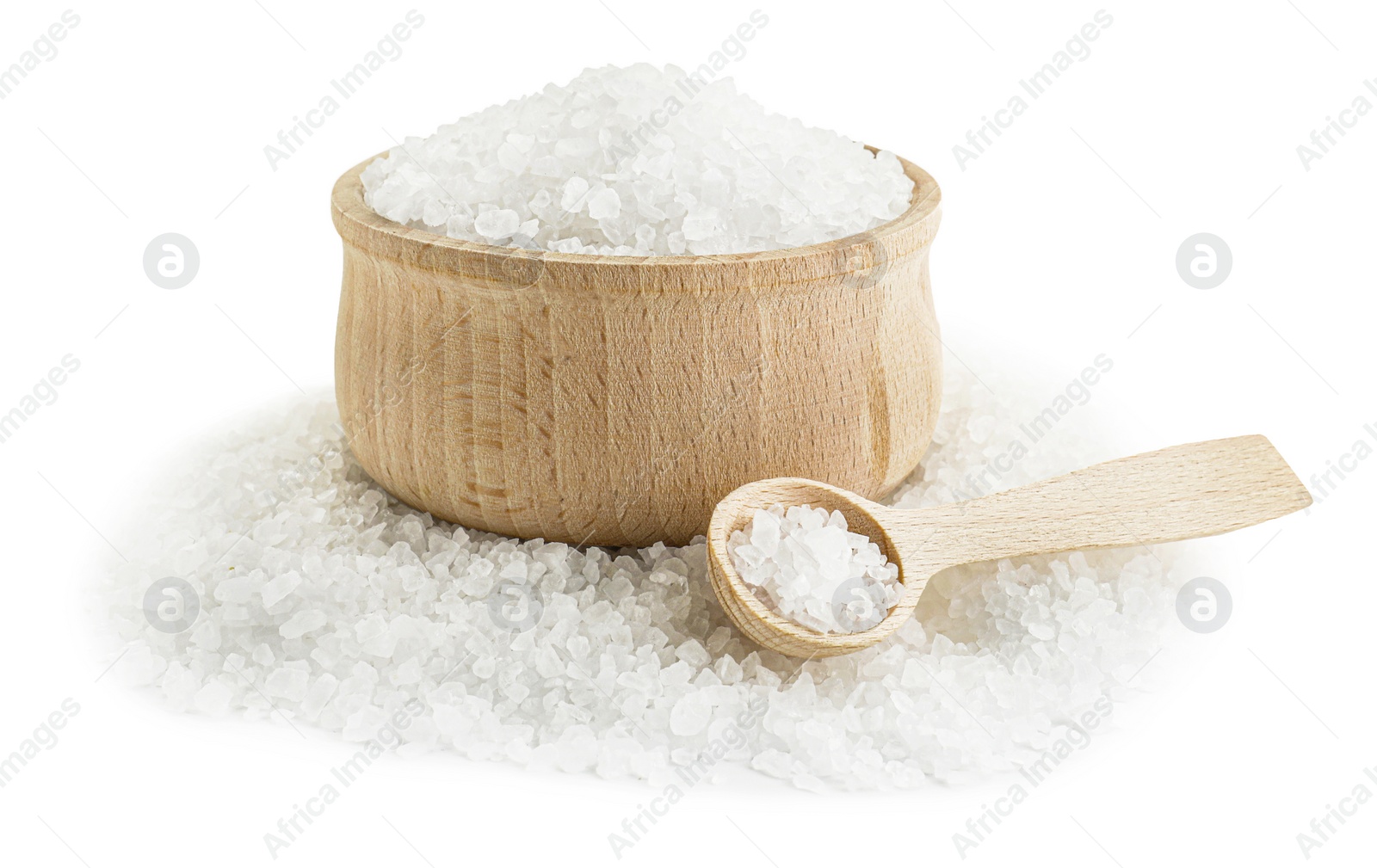 Photo of Organic salt isolated on white. Natural product