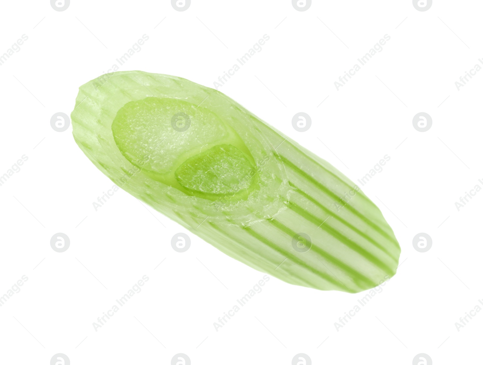 Photo of Piece of fresh green onion isolated on white