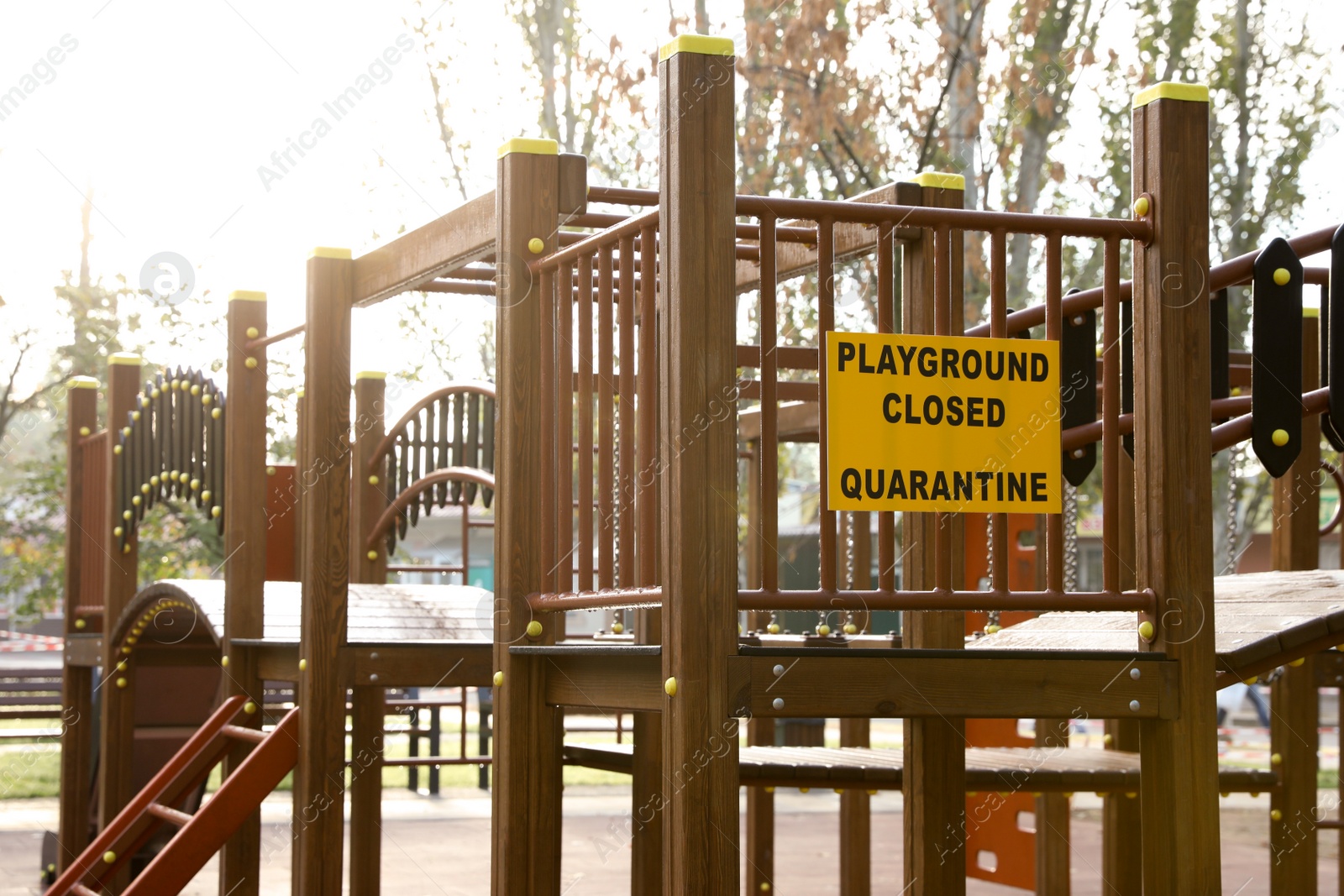 Photo of Empty children's playground closed during COVID-19 quarantine