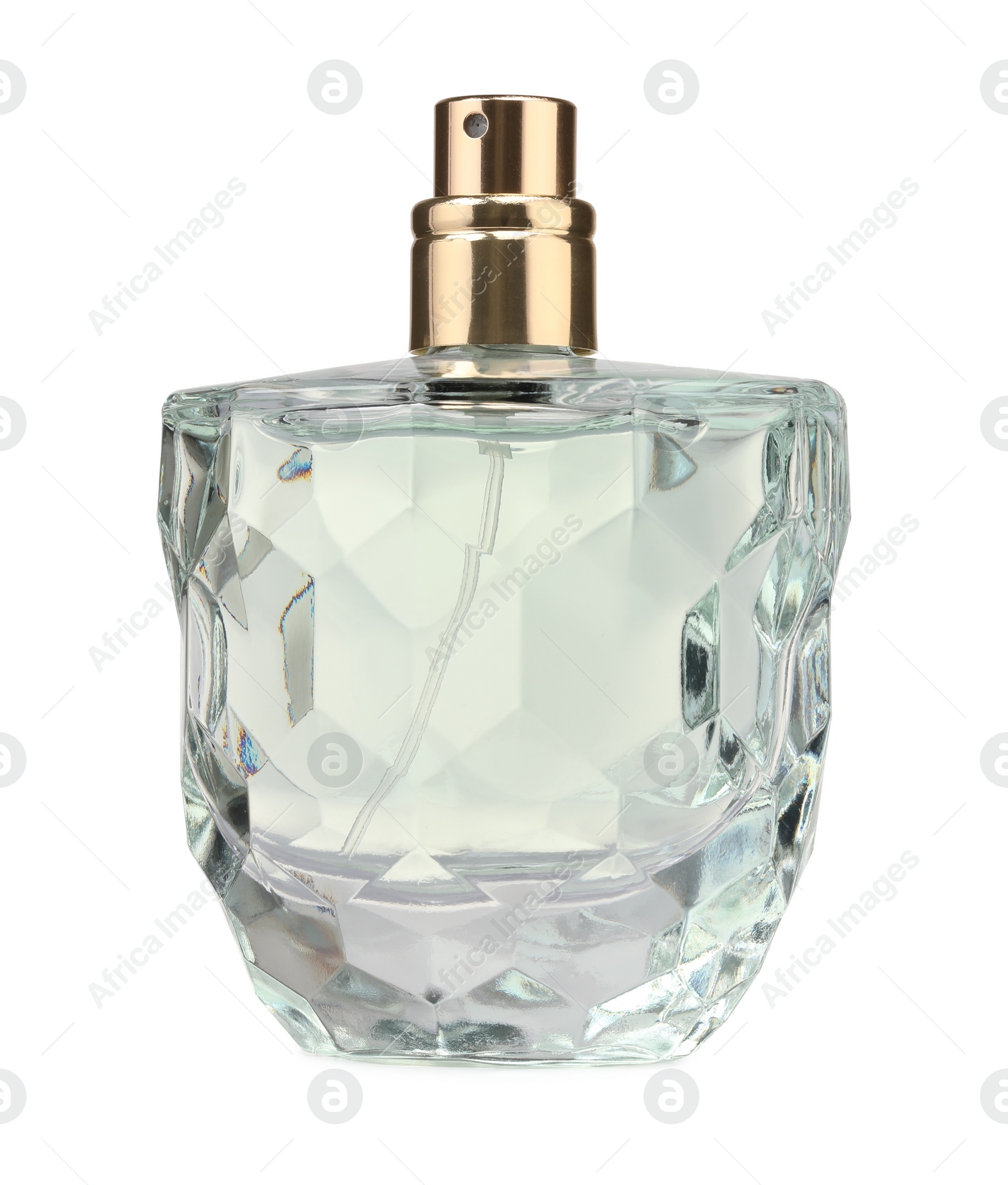 Photo of Luxury perfume in bottle isolated on white