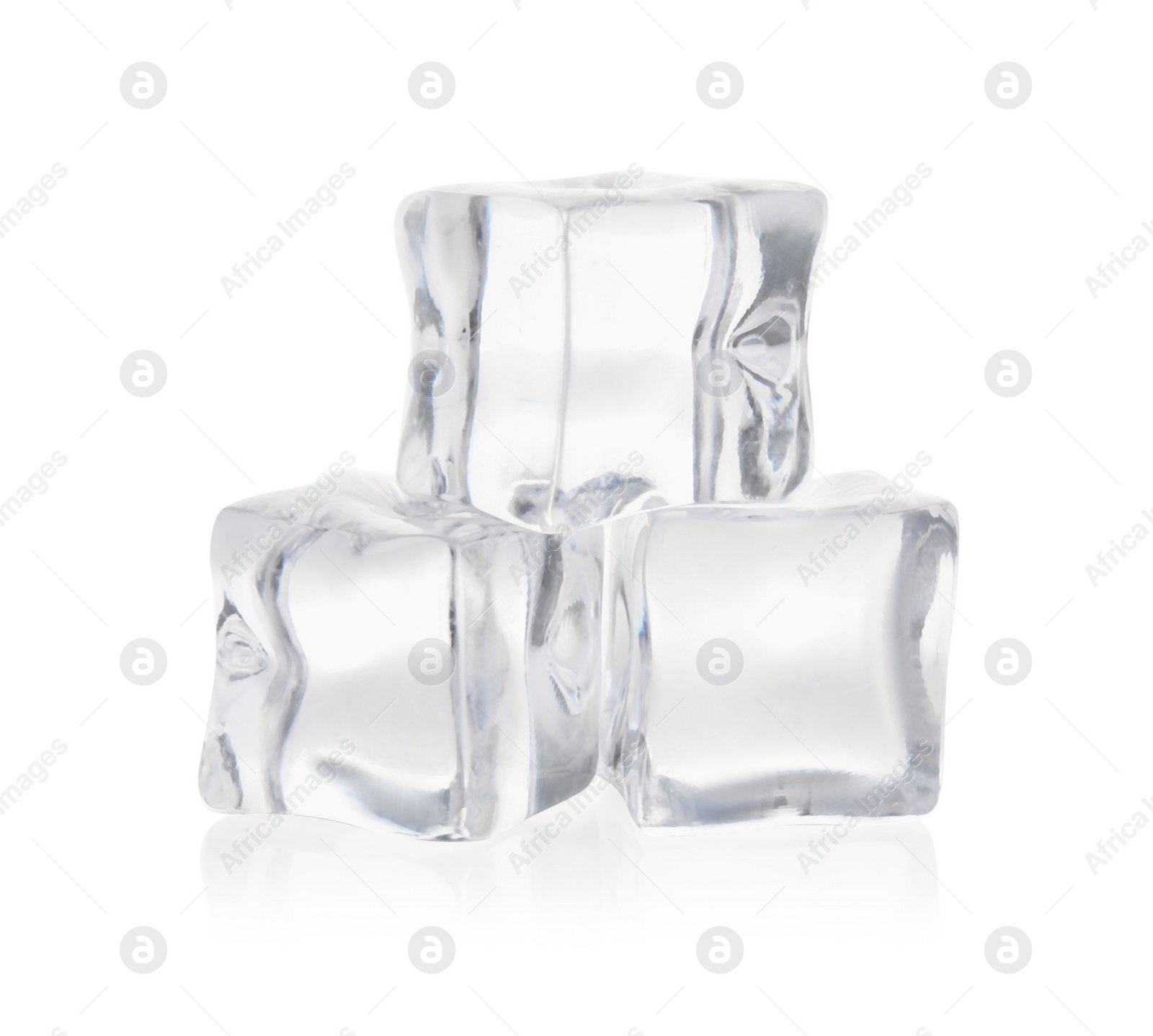 Photo of Crystal clear ice cubes isolated on white