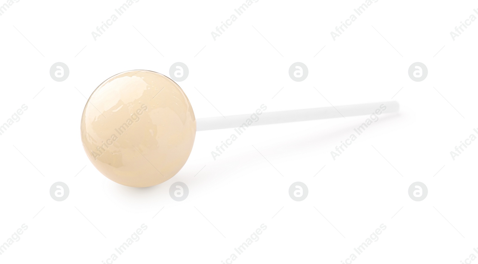 Photo of One sweet colorful lollipop isolated on white