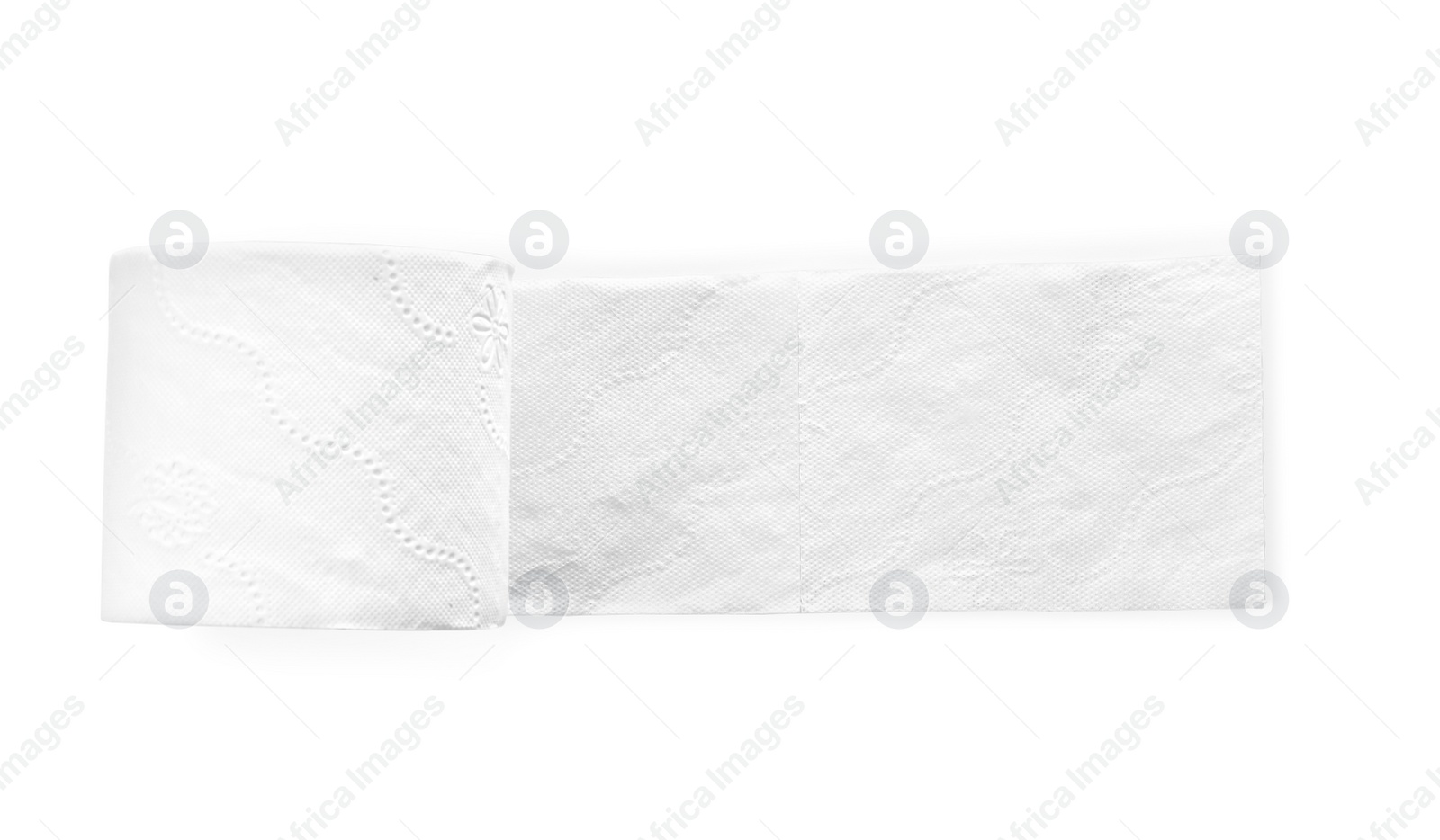 Photo of Roll of toilet paper on white background