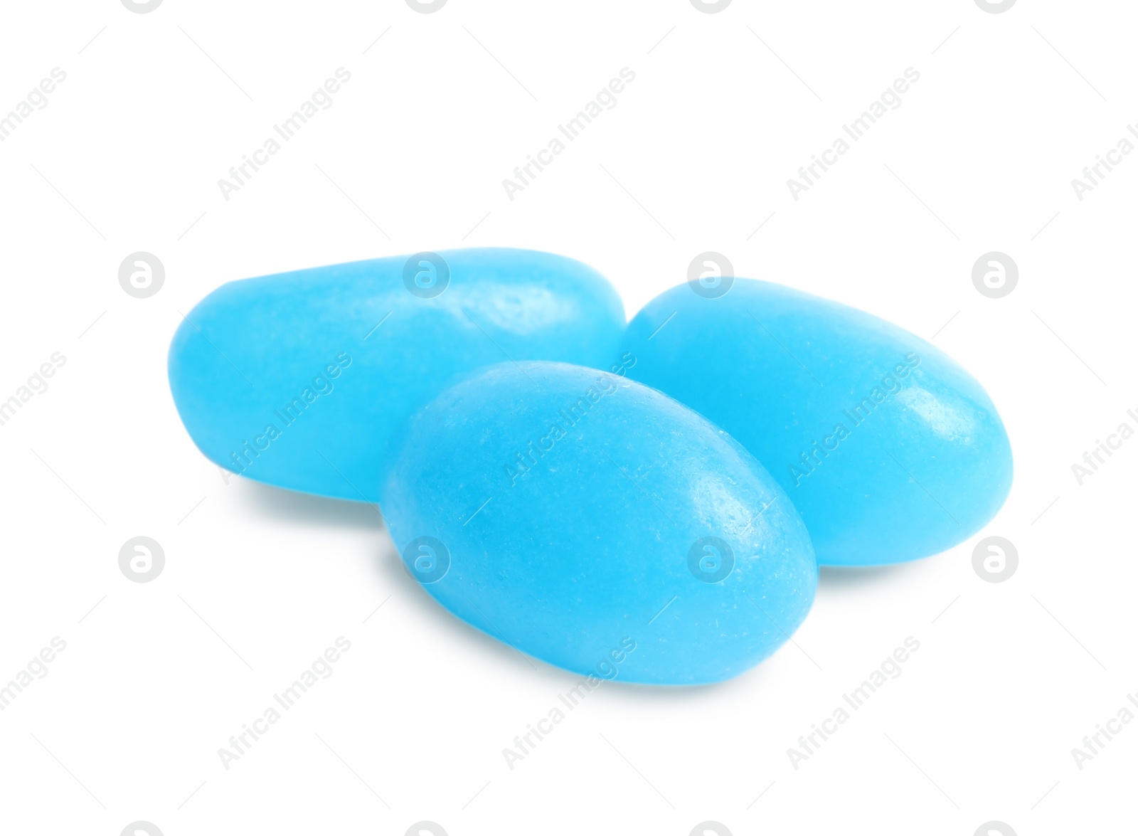 Photo of Delicious colorful jelly beans isolated on white