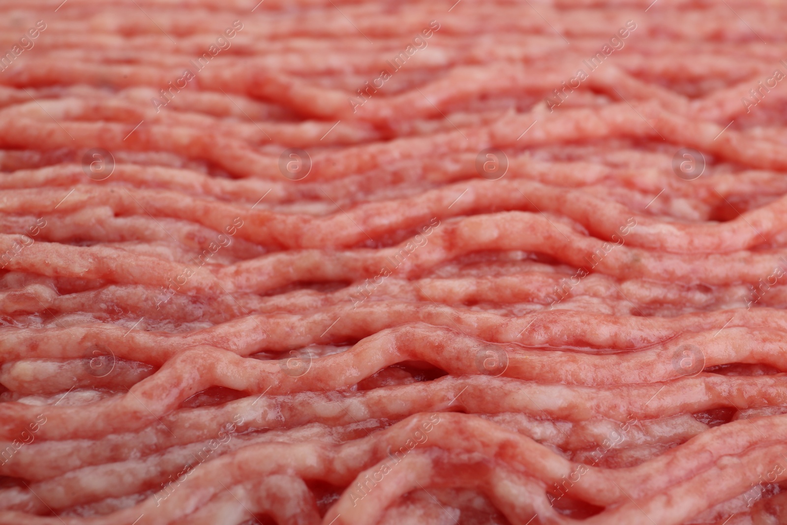 Photo of Raw fresh minced meat as background, closeup