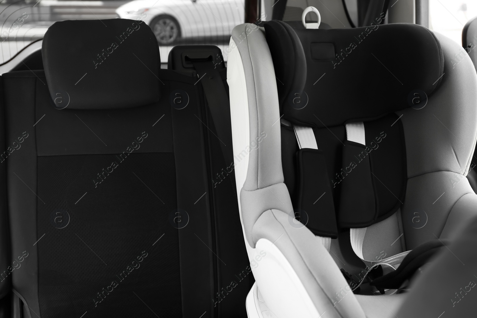 Photo of Empty child safety seat inside of car