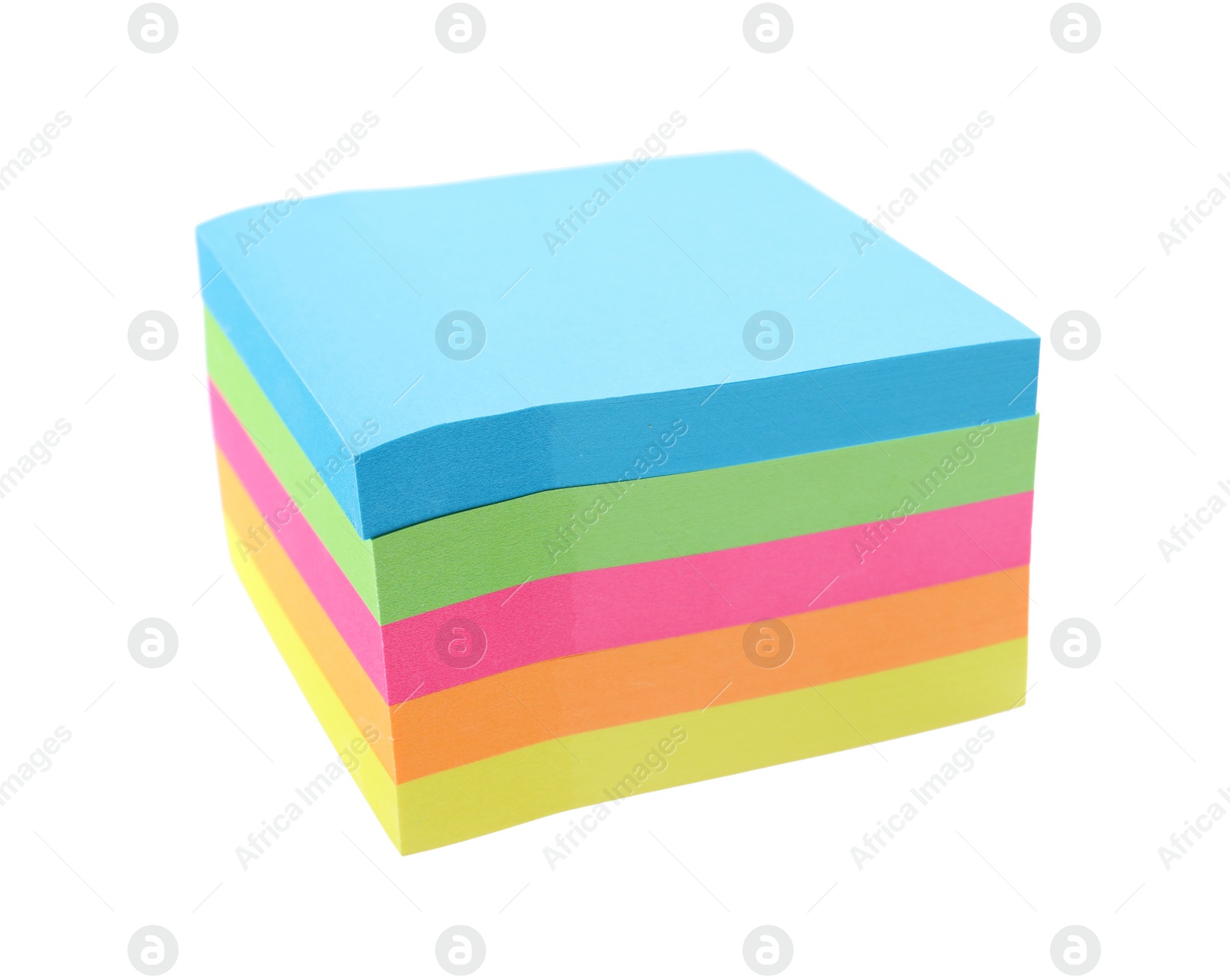 Photo of Colorful sticky notes isolated on white. School stationery