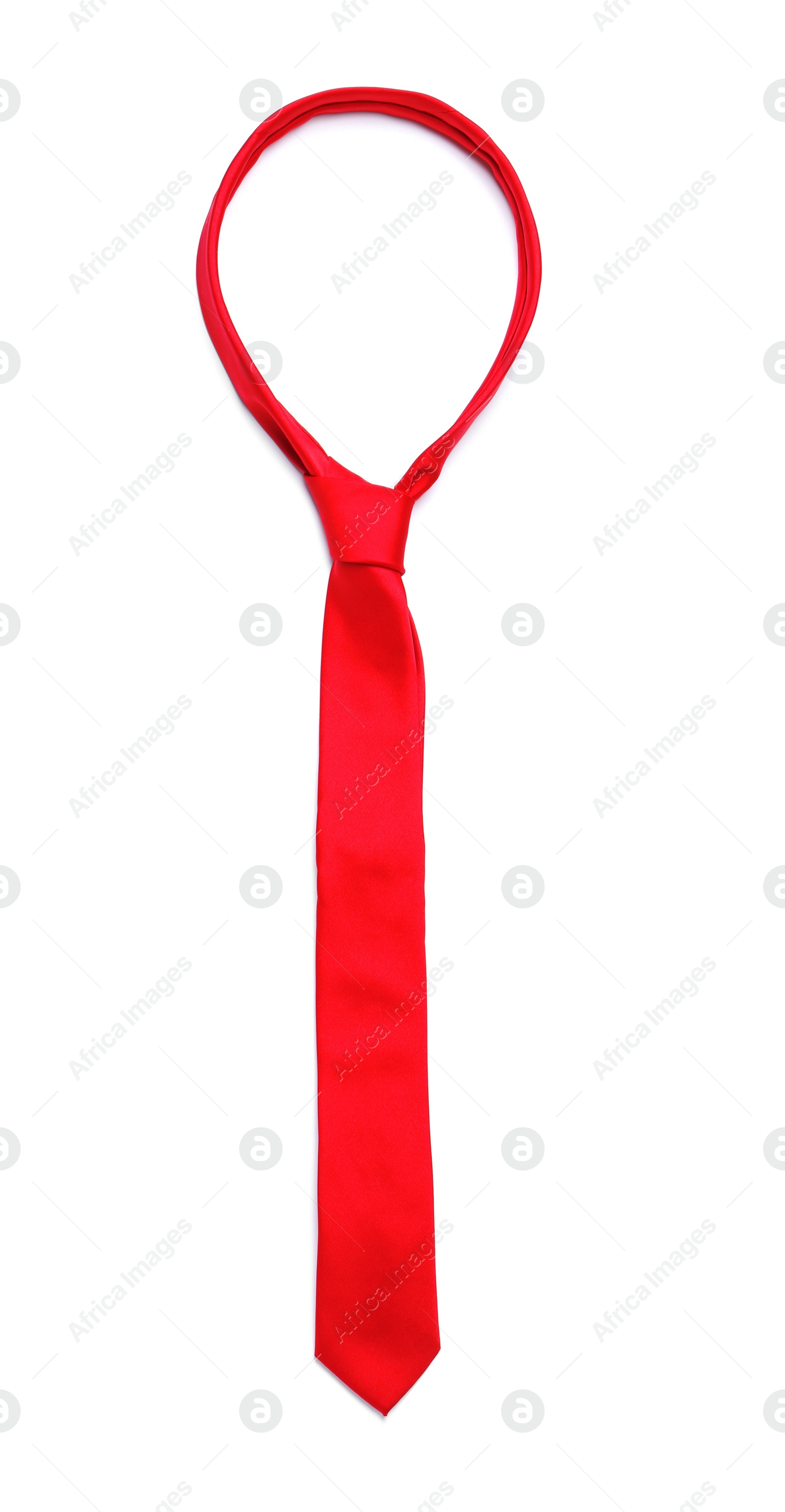 Photo of Classic red male necktie isolated on white