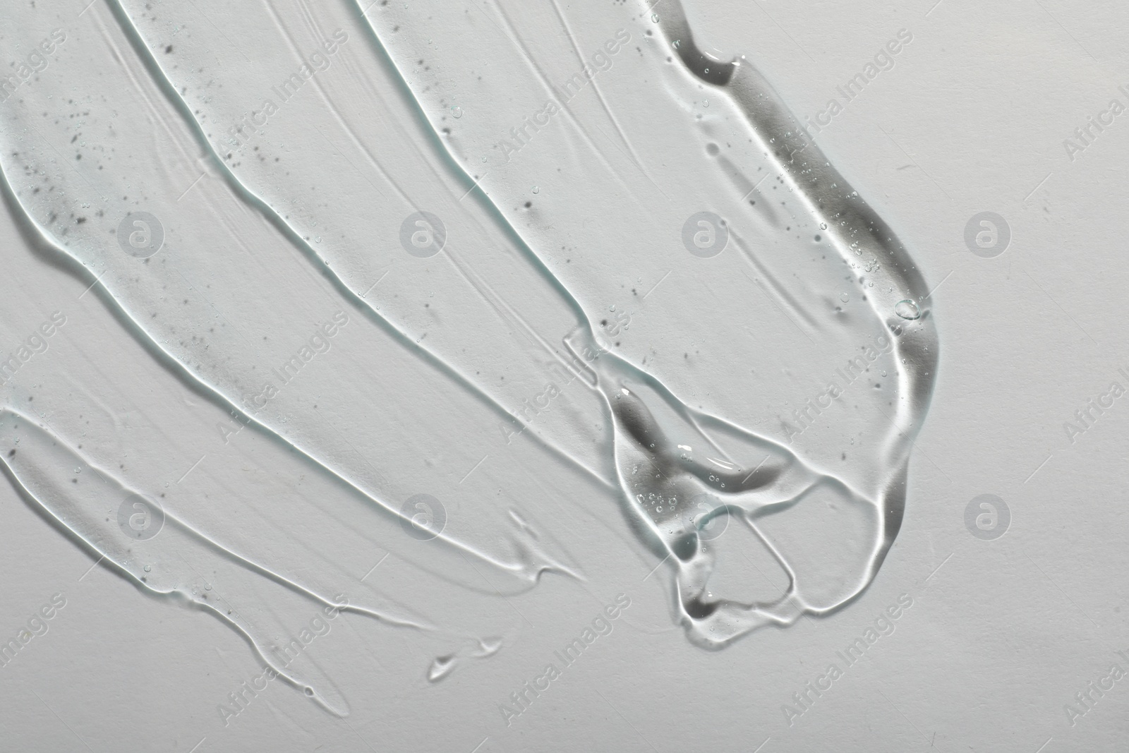 Photo of Cosmetic gel on white background, top view