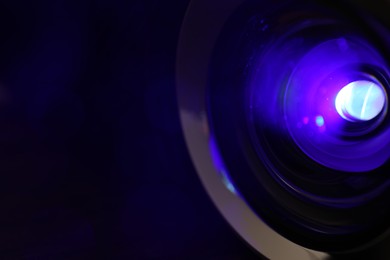 Closeup view of modern digital video projector