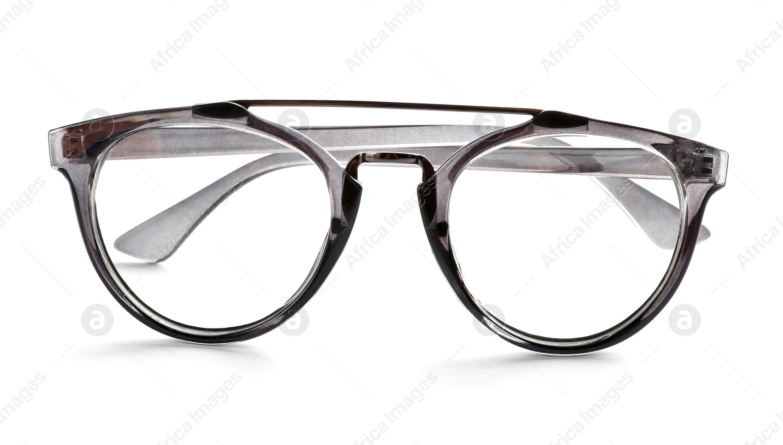 Glasses with corrective lenses on white background. Vision problem Photo of Glasses with corrective lenses on white background. Vision problem