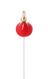 Delicious Christmas ball cake pop isolated on white