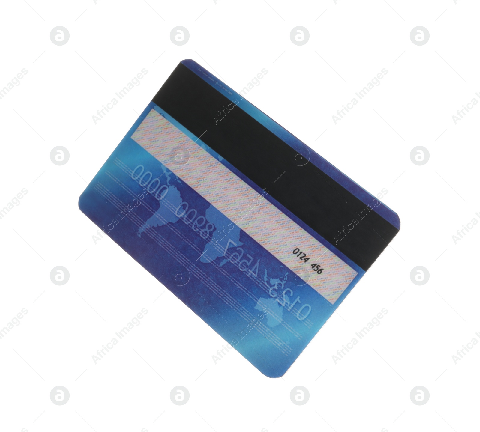 Photo of Blue plastic credit card isolated on white