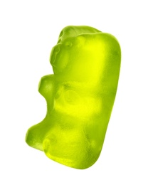 Delicious yellow jelly bear on white background