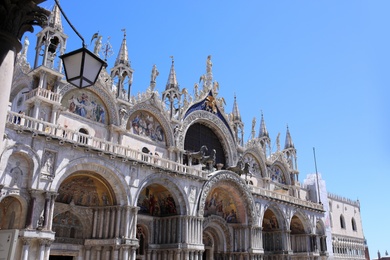 VENICE, ITALY - JUNE 13, 2019: Exterior of Saint Mark's Basilica