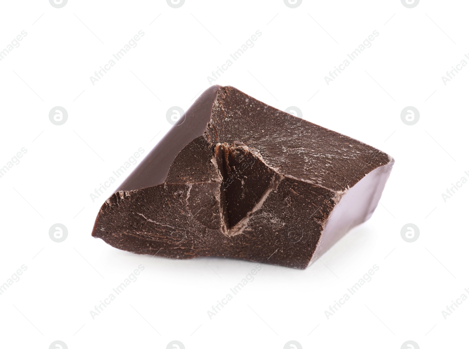 Photo of Piece of dark chocolate isolated on white