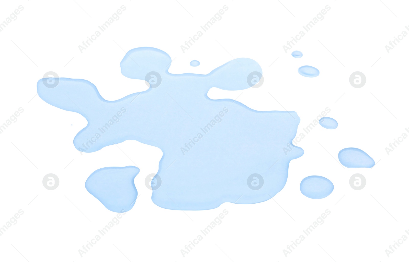 Photo of Puddle of pure water on white background, top view