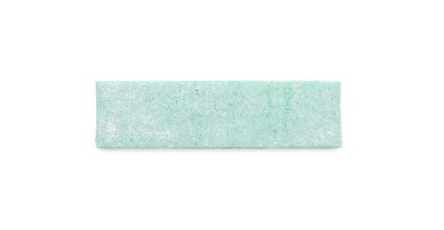 Photo of One stick of tasty chewing gum isolated on white, top view