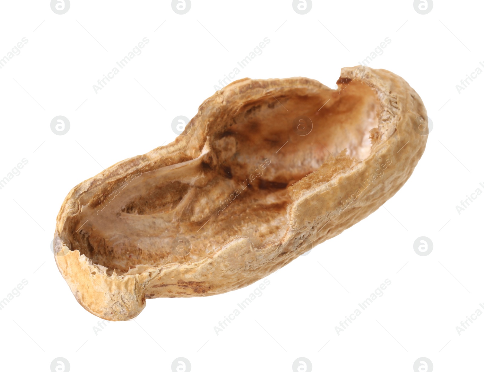 Photo of Broken raw peanut pod isolated on white