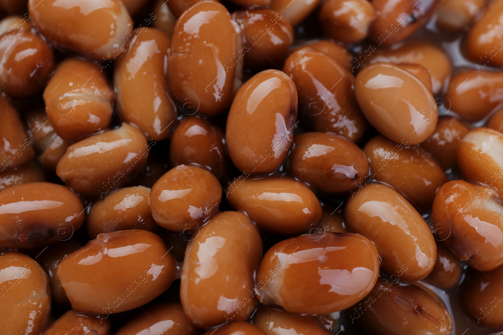 Photo of Canned kidney beans as background, top view