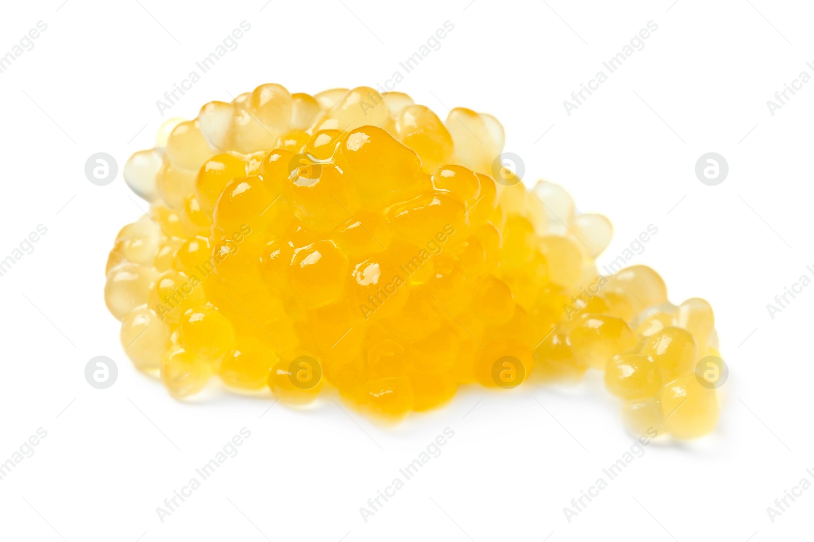 Photo of Pile of fresh pike caviar isolated on white