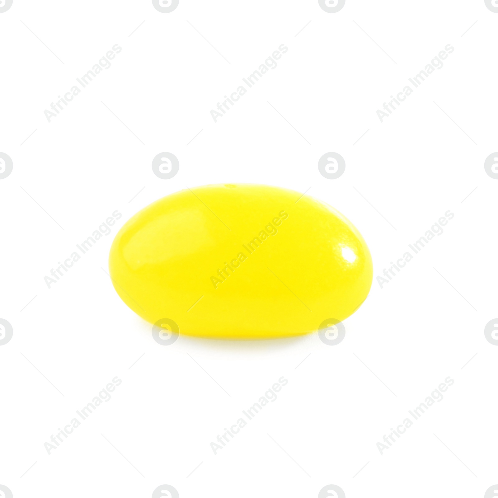 Photo of Tasty small lemon drop isolated on white