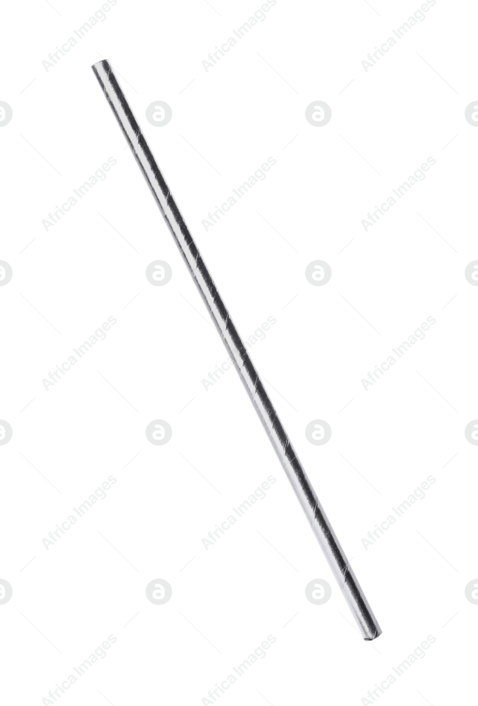 Photo of Silver plastic cocktail tube isolated on white