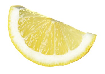 Photo of Slice of fresh lemon isolated on white