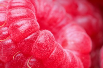 Photo of Texture of fresh ripe raspberry, macro view