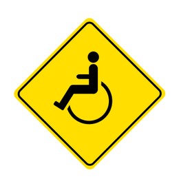 Illustration of Wheelchair symbol on white background. Disability sign, illustration