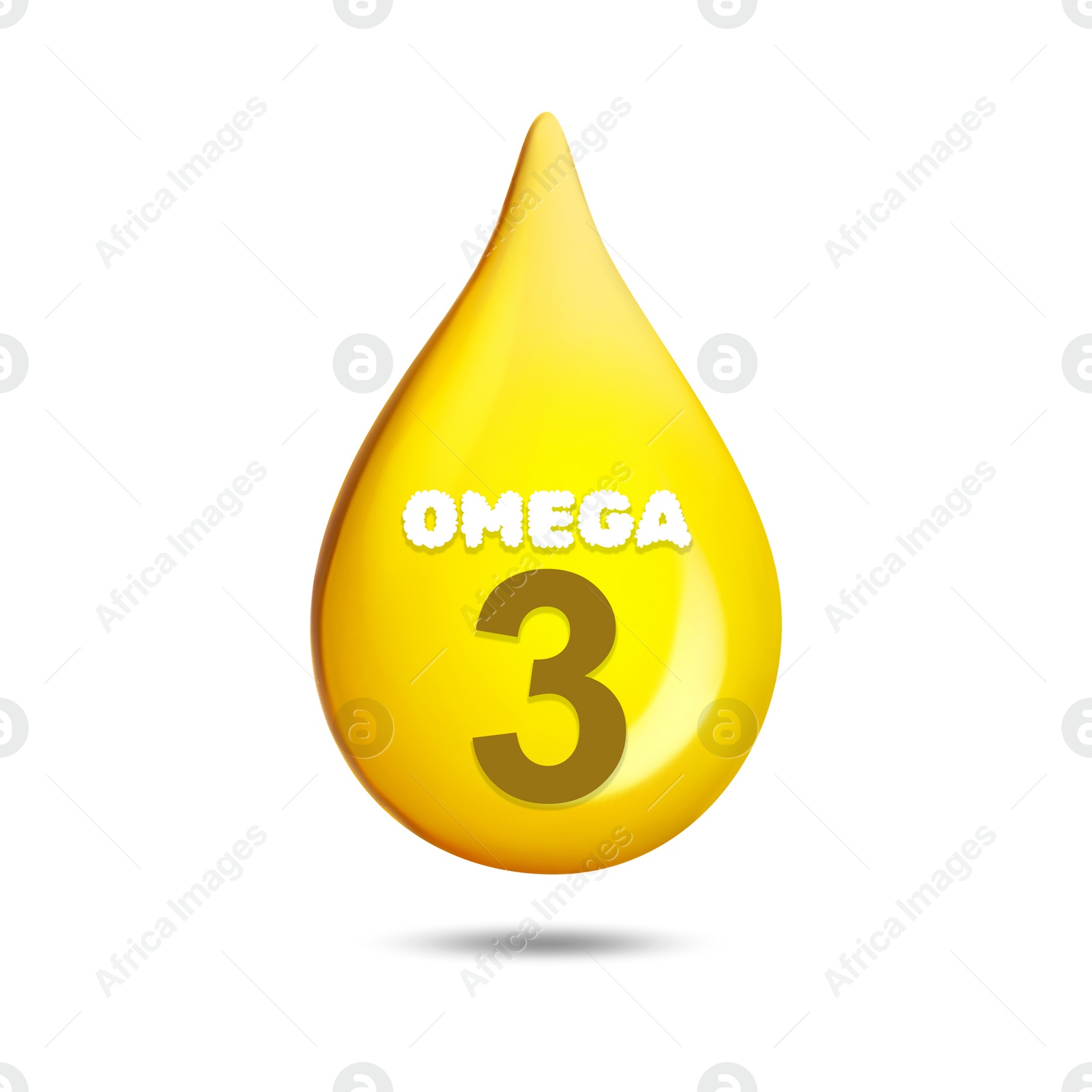 Image of Golden Omega 3 oil drop isolated on white