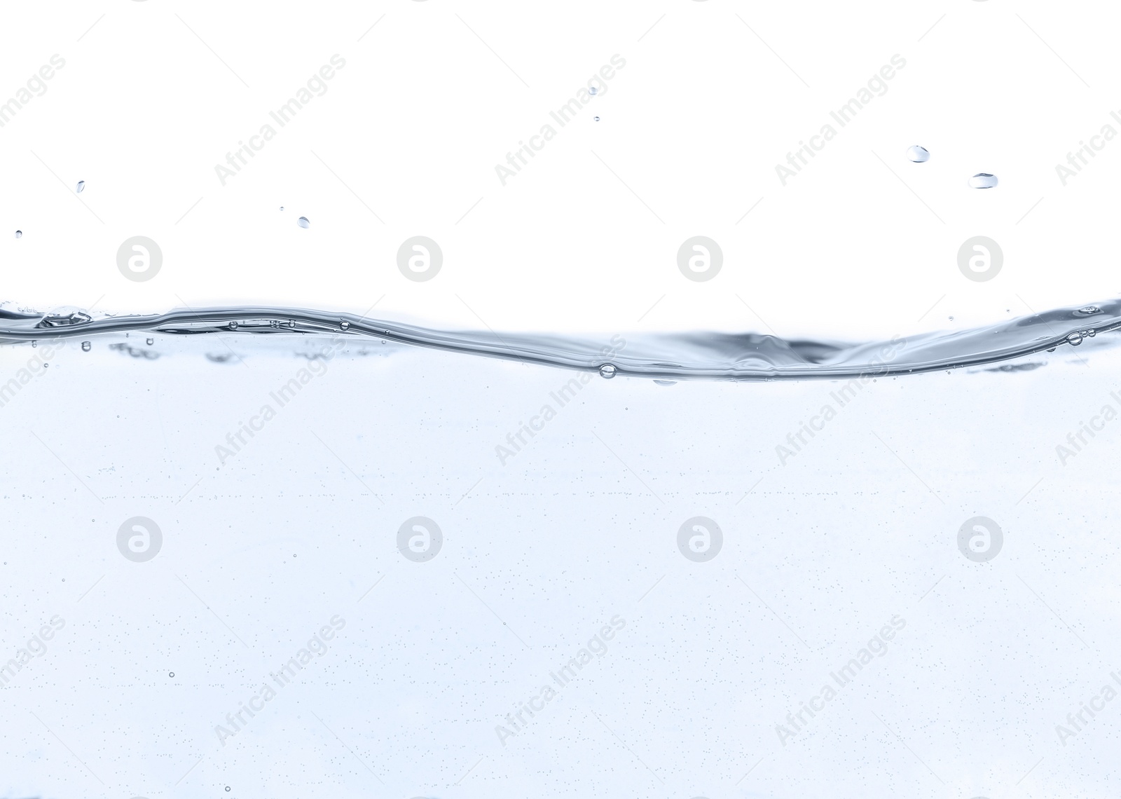 Photo of Closeup view of clear water isolated on white