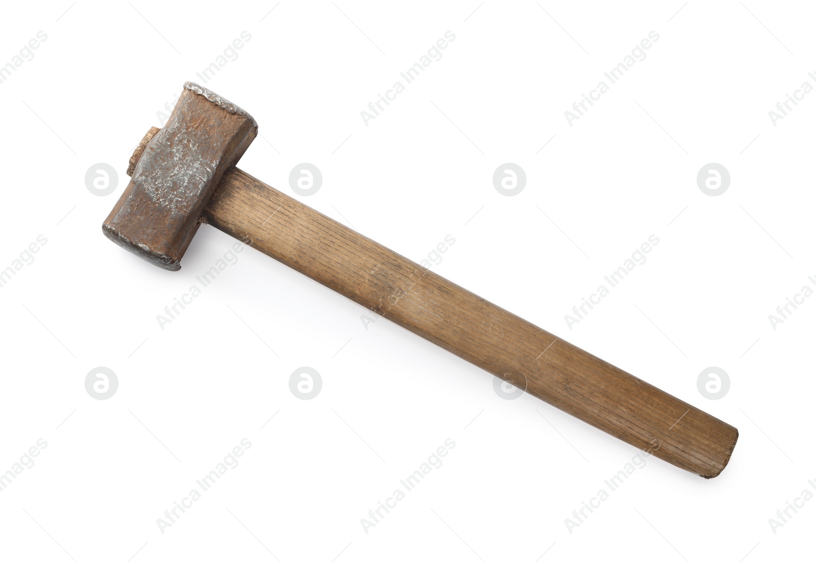 Photo of One sledgehammer isolated on white, top view. Manual tool