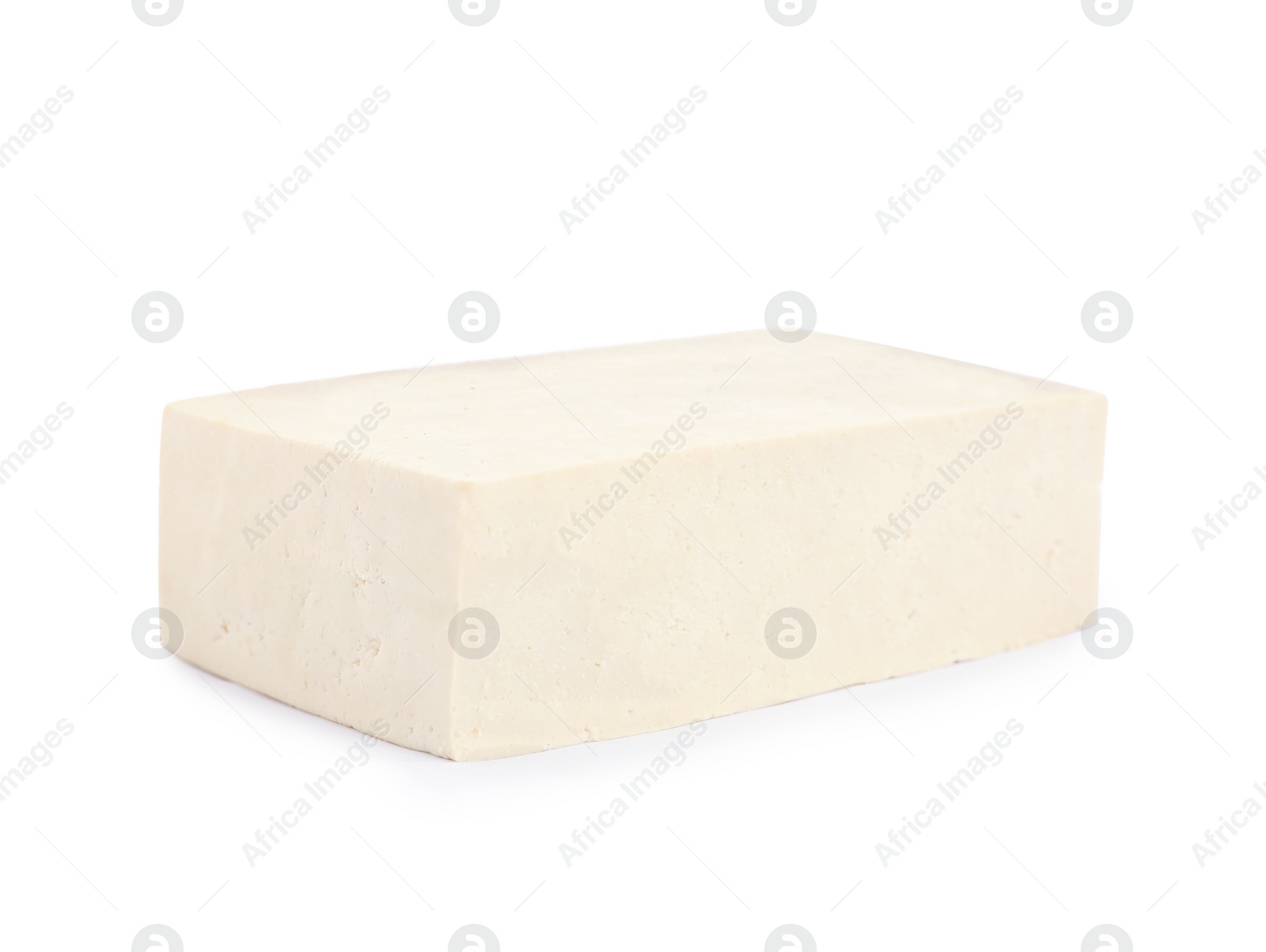 Photo of Block of delicious raw tofu isolated on white