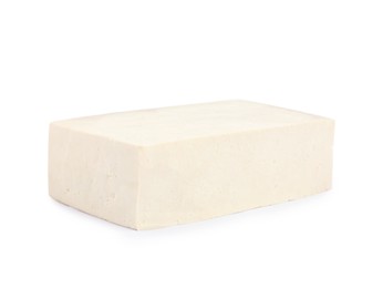 Photo of Block of delicious raw tofu isolated on white