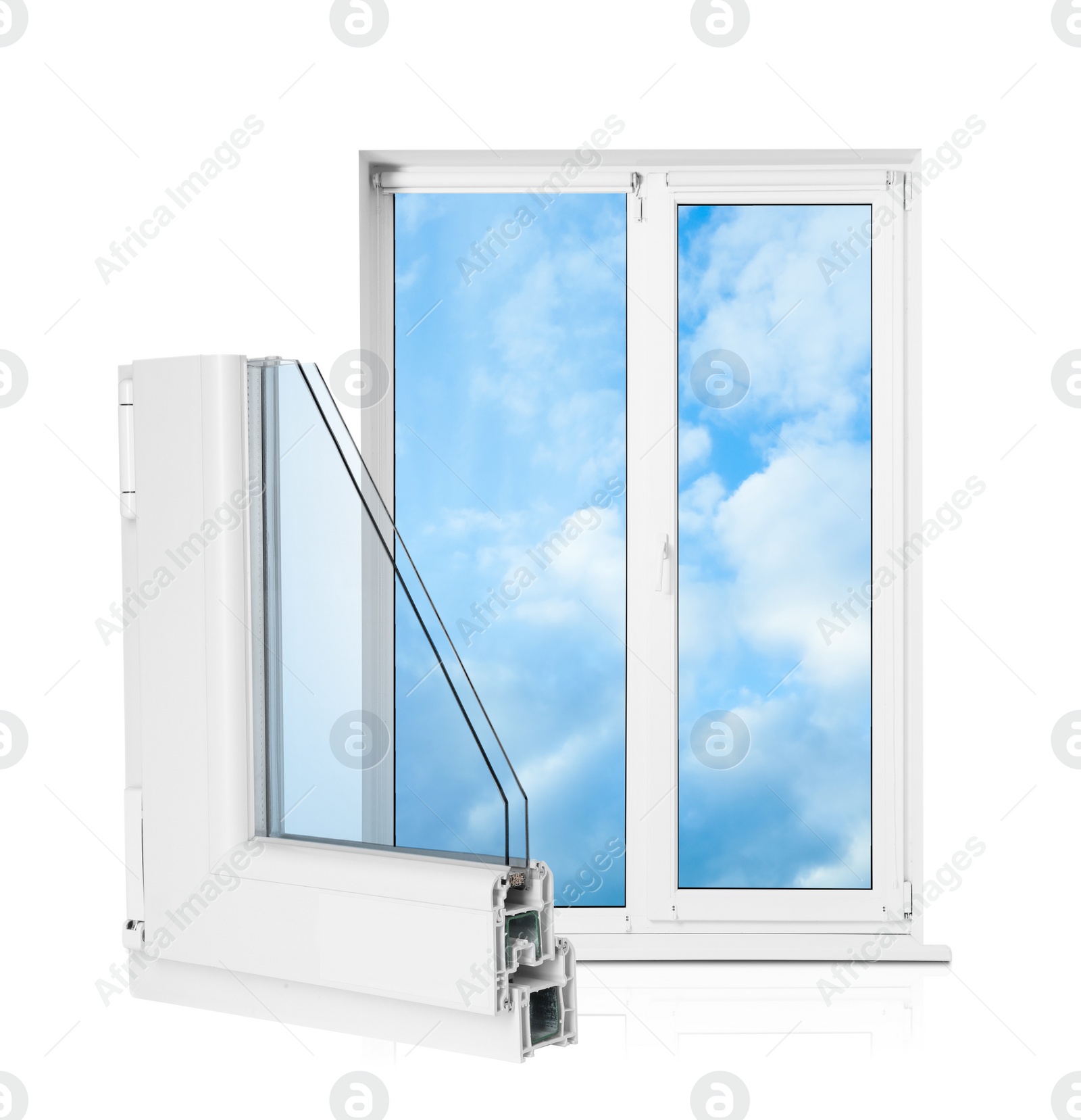 Image of Window and sample of profile on white background