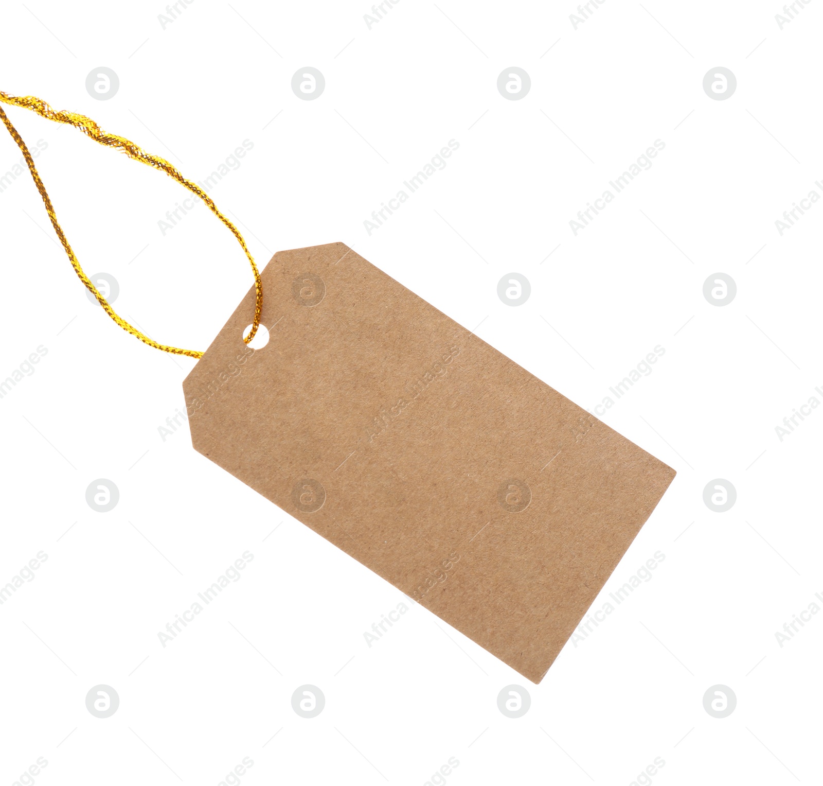 Photo of Carton gift tag with space for text isolated on white