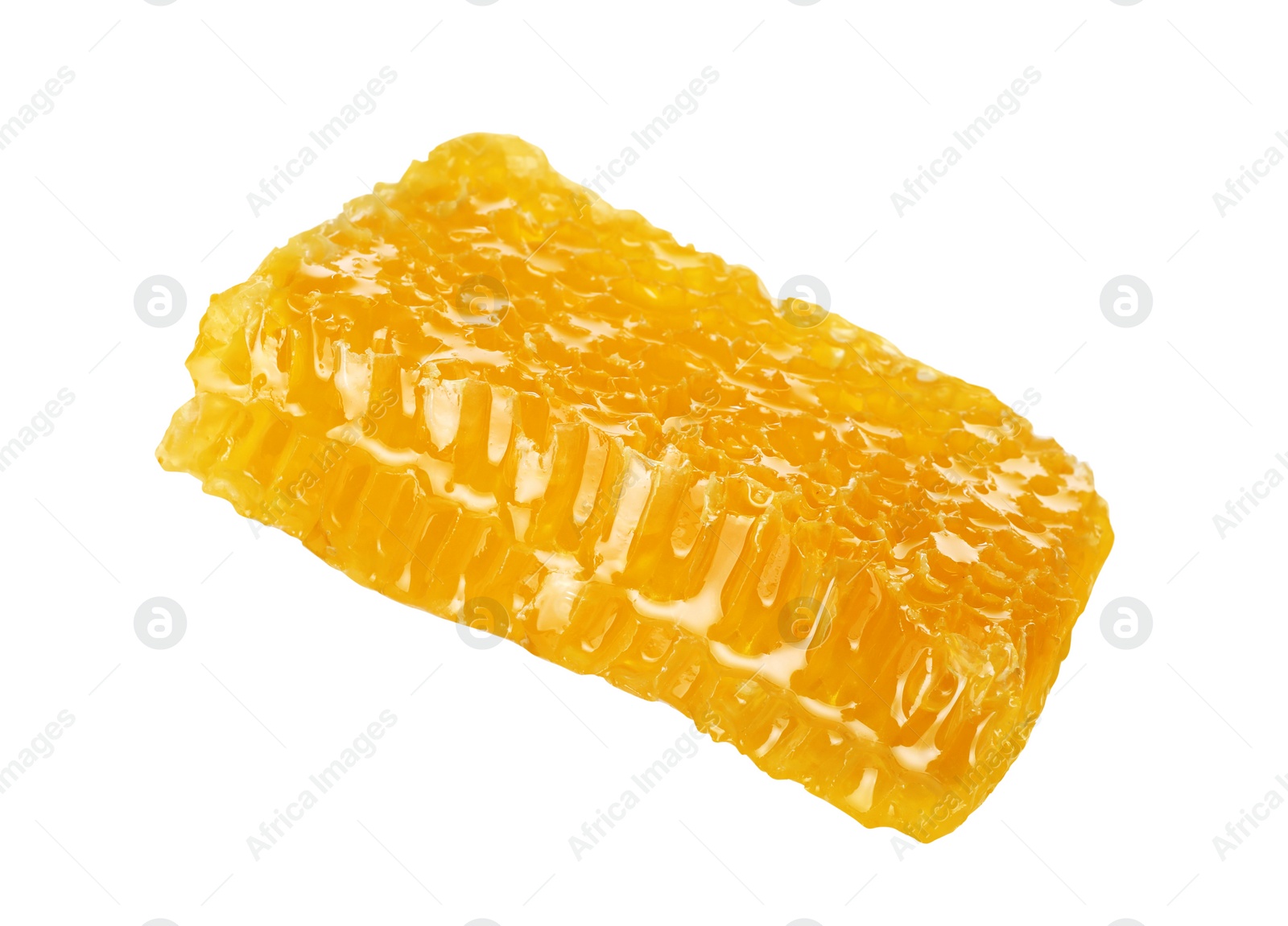 Photo of Natural honeycomb with tasty honey isolated on white