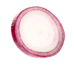 Fresh tasty onion slice on white background