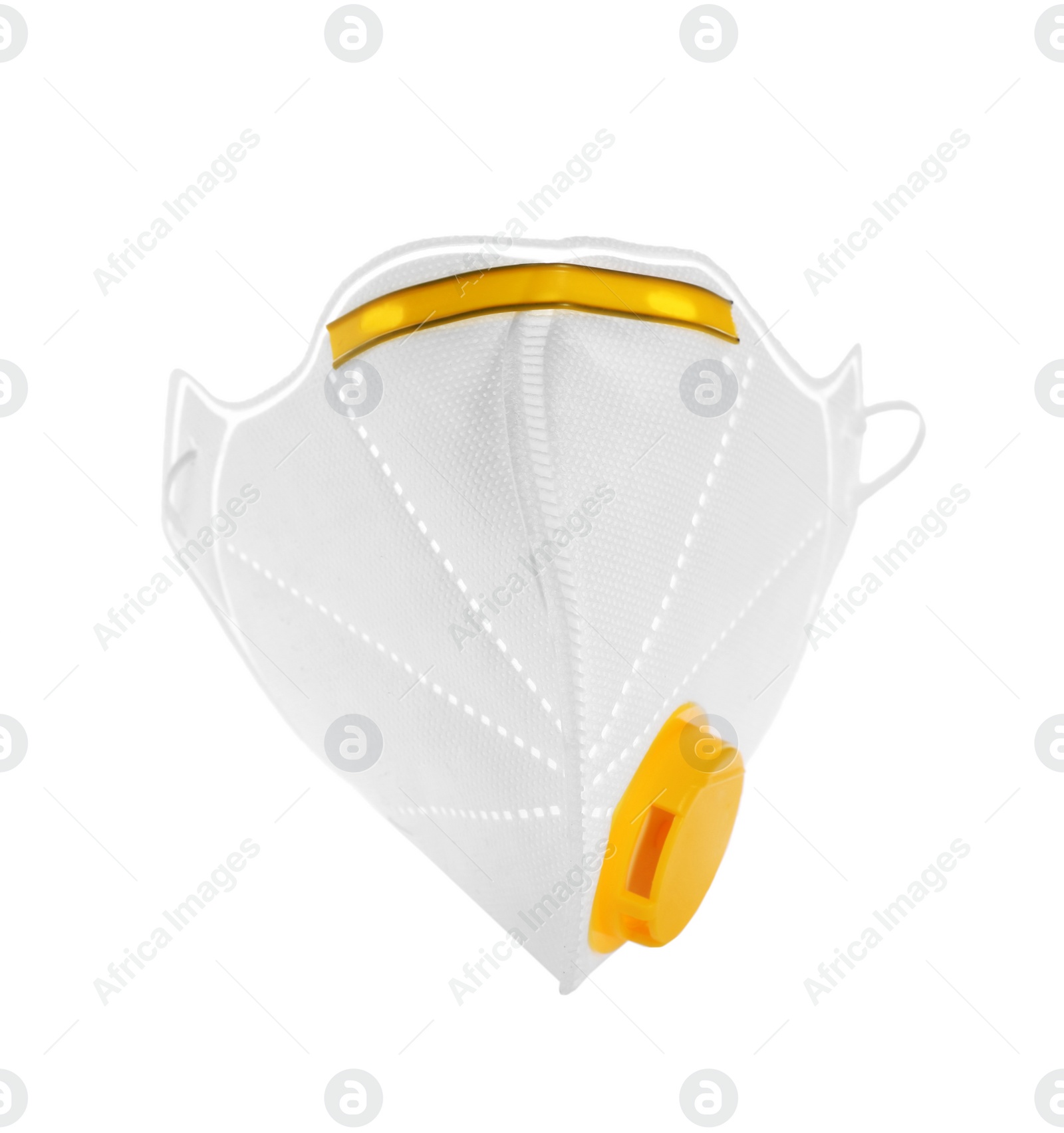 Photo of Respirator mask on white background. Safety equipment