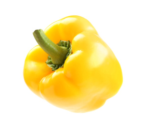 Ripe yellow bell pepper isolated on white