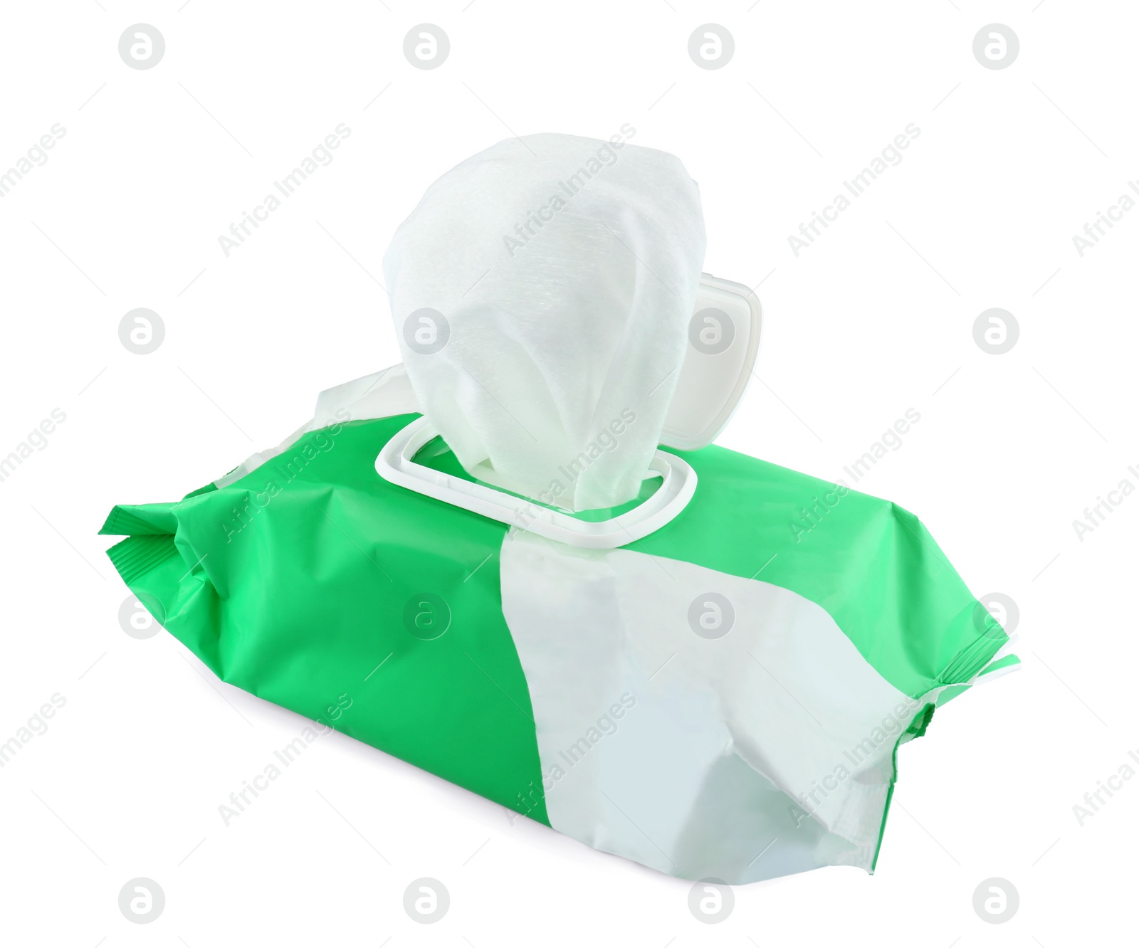 Image of Wet wipes flow pack isolated on white