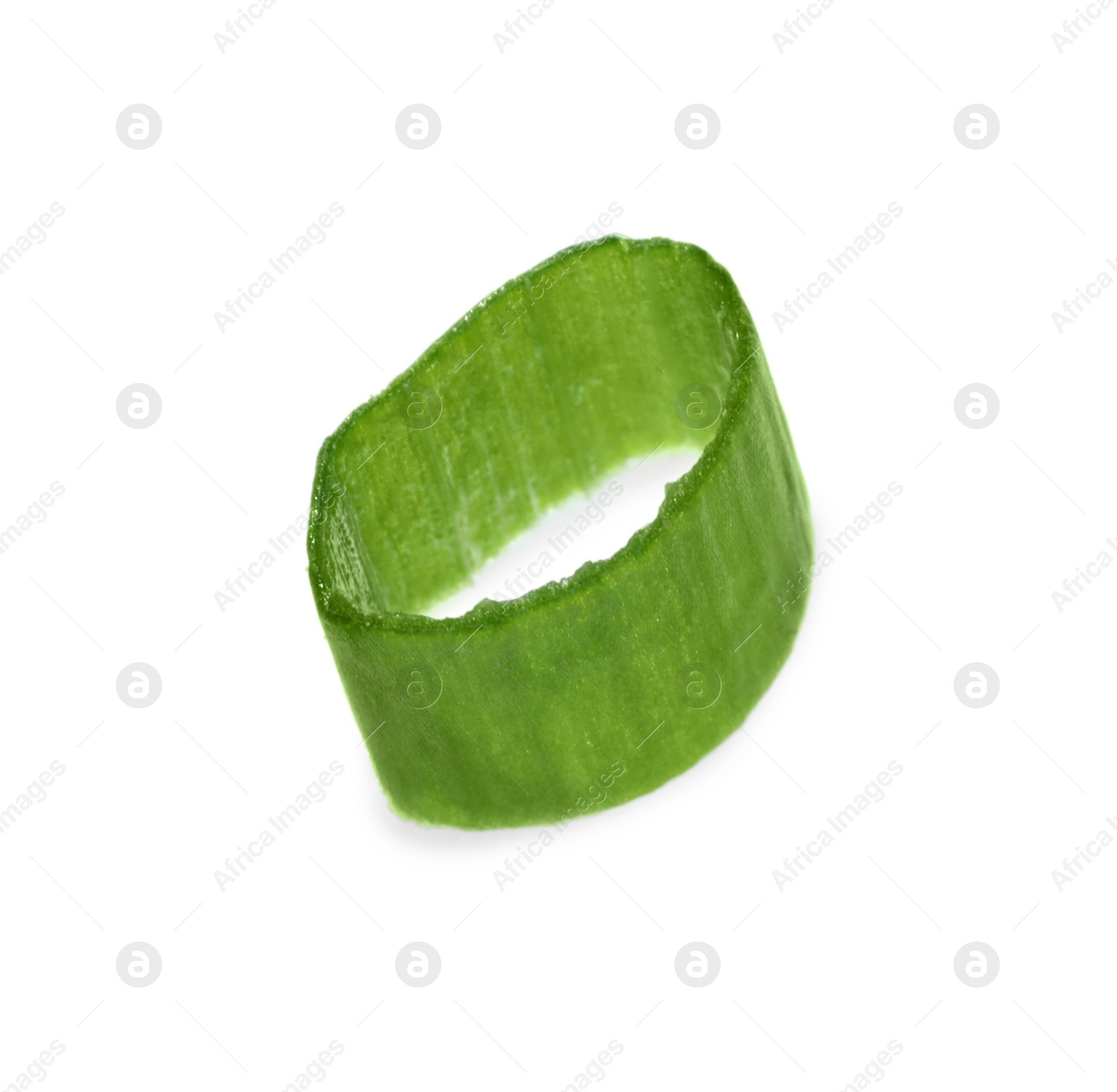 Photo of Piece of fresh green onion isolated on white