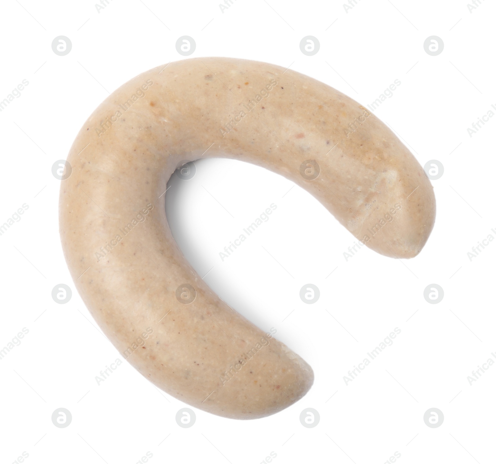 Photo of One whole delicious liverwurst isolated on white