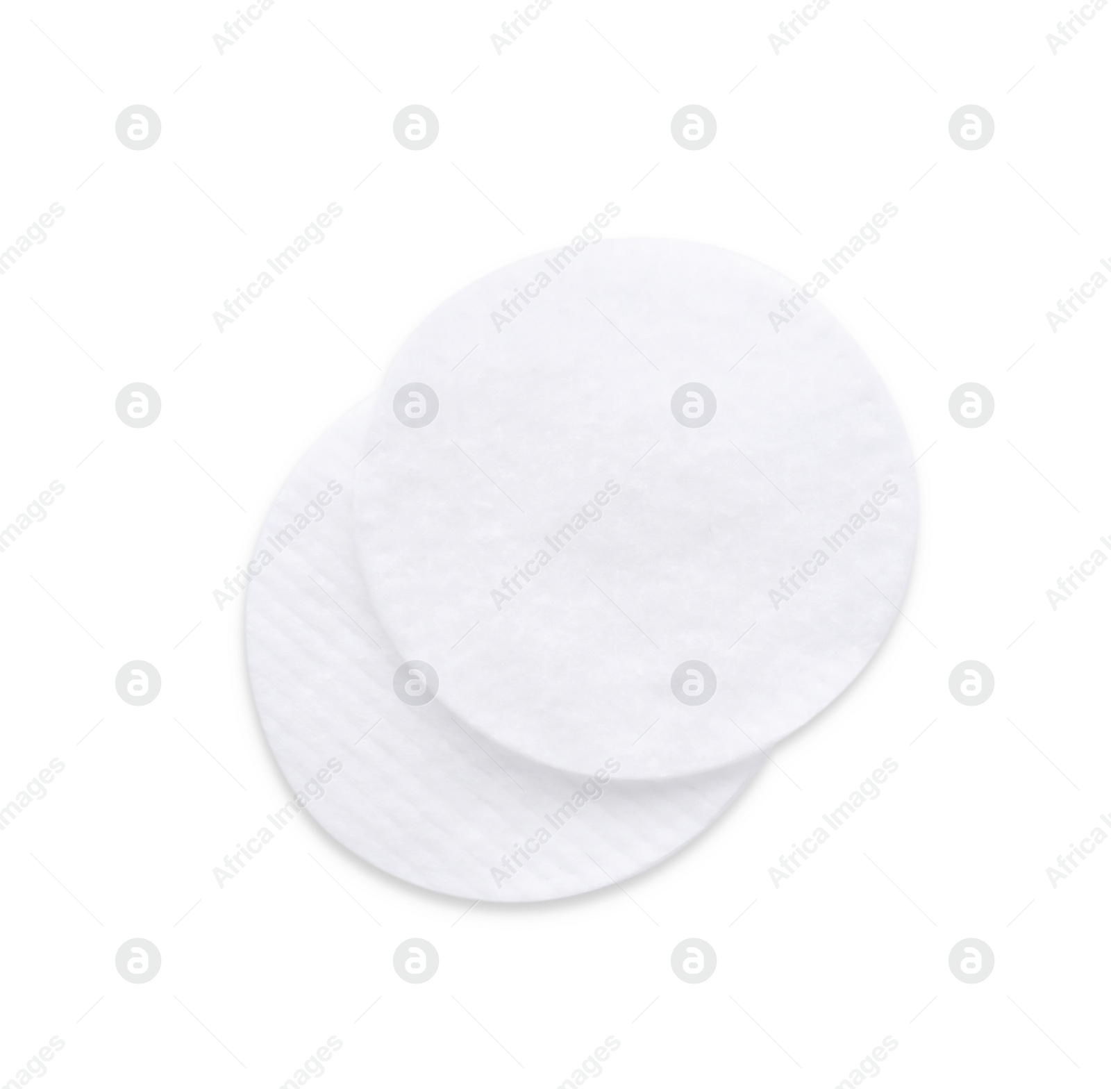 Photo of Soft clean cotton pads on white background, top view