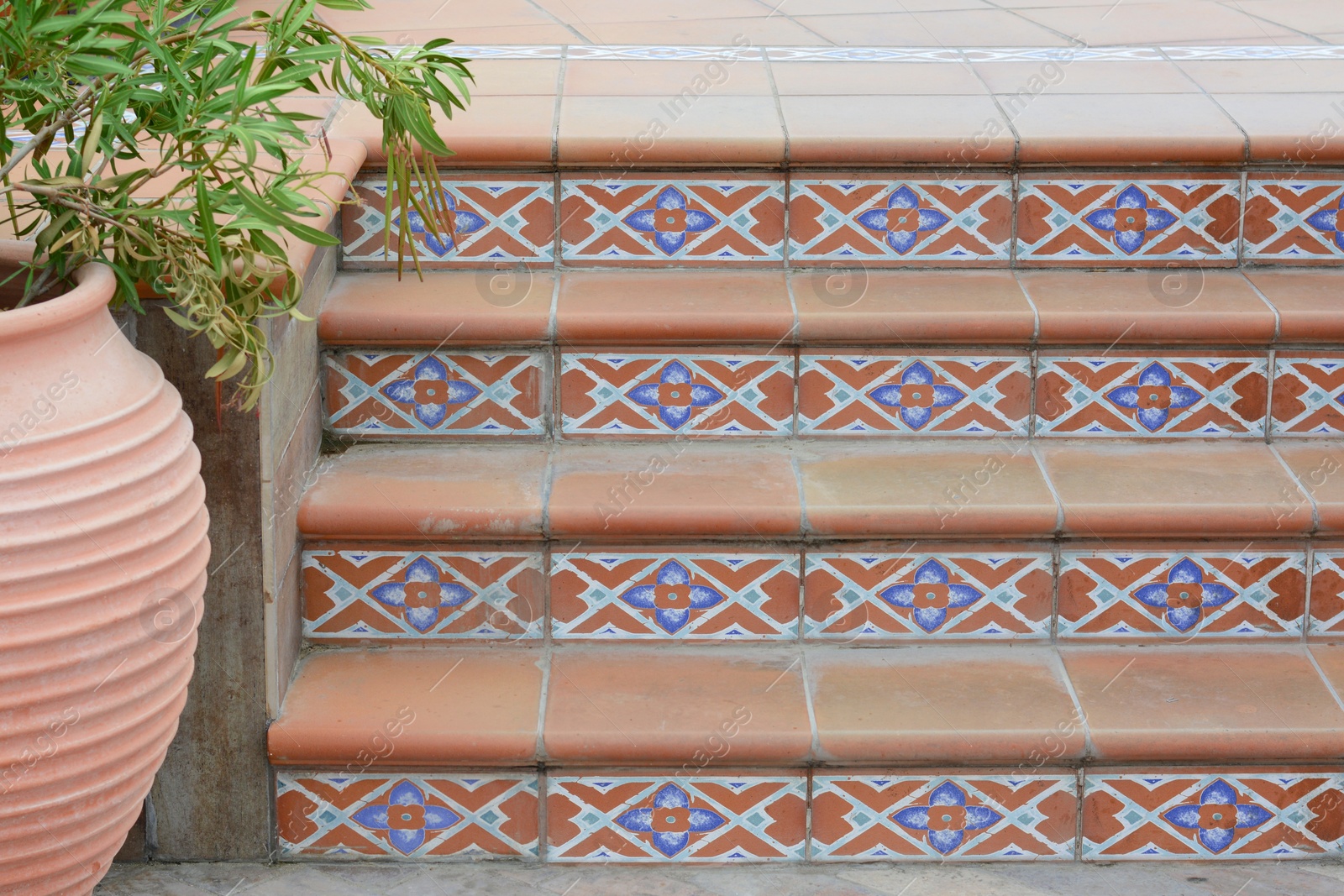 Photo of View of beautiful stairs with pattern outdoors