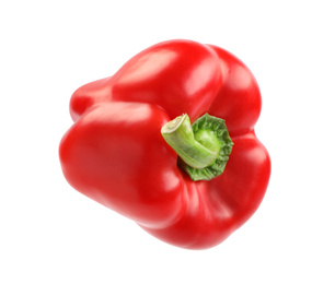 Photo of Ripe red bell pepper isolated on white