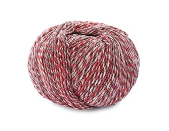 Soft colorful woolen yarn on white background